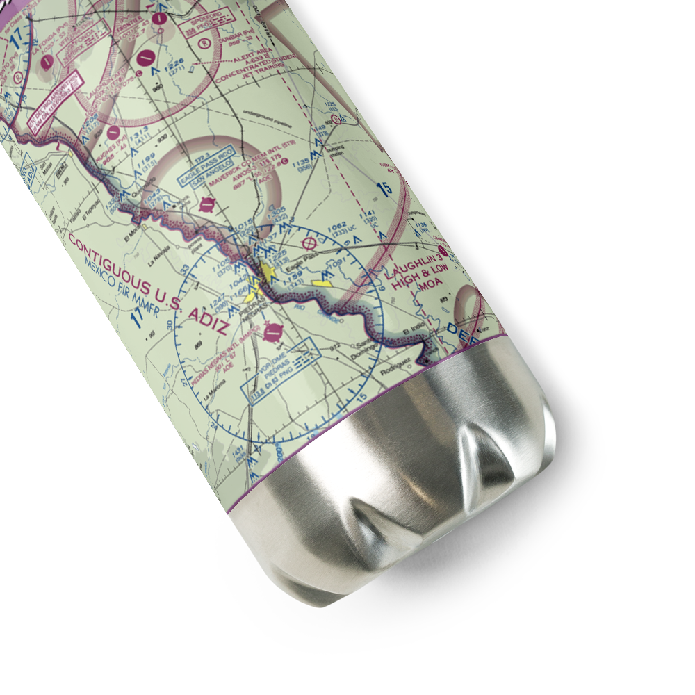 Maverick County Memorial International Airport (5T9) VFR Sectional Water Bottle 