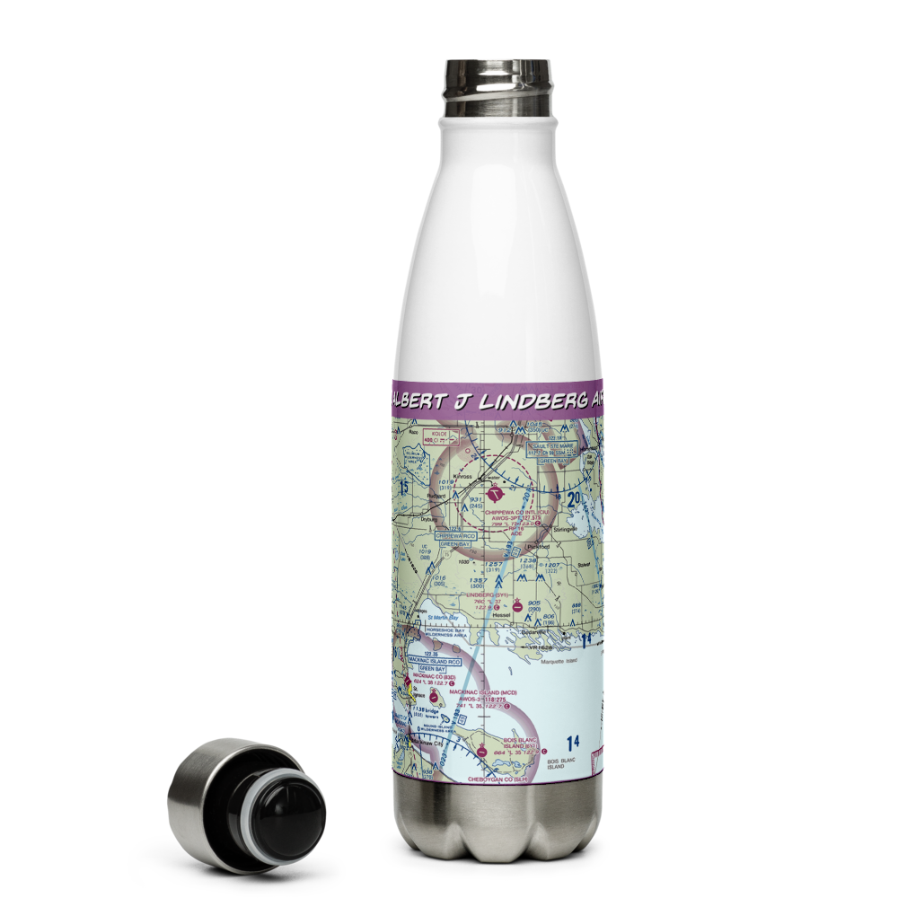 Albert J Lindberg Airport (5Y1) VFR Sectional Water Bottle 