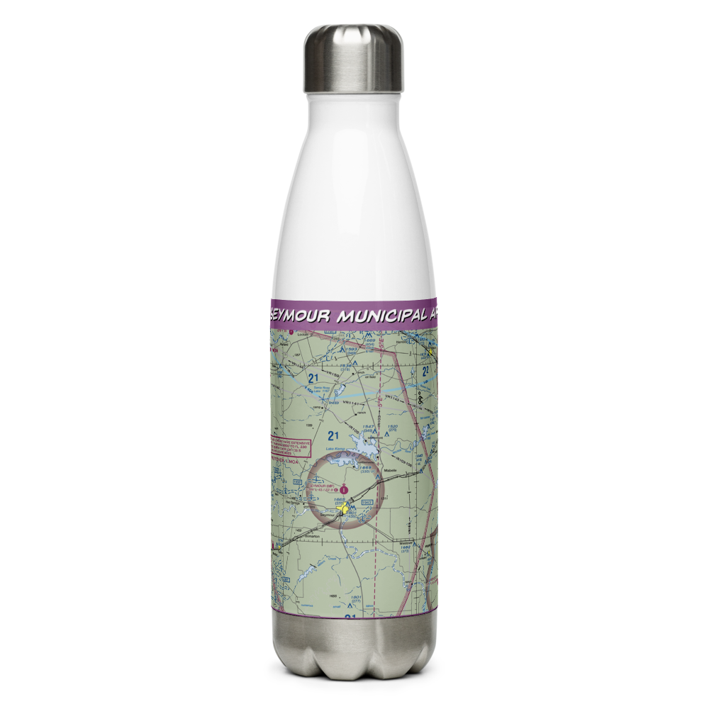 Seymour Municipal Airport (60F) VFR Sectional Water Bottle 