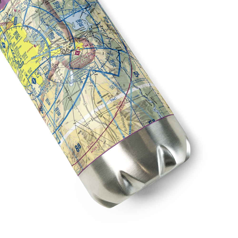 Boulder City Municipal Airport (BVU) VFR Sectional Water Bottle 