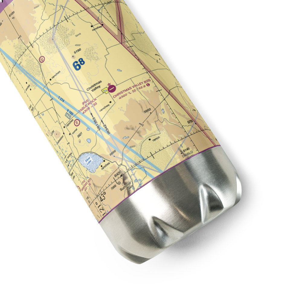 Christmas Valley Airport (62S) VFR Sectional Water Bottle 