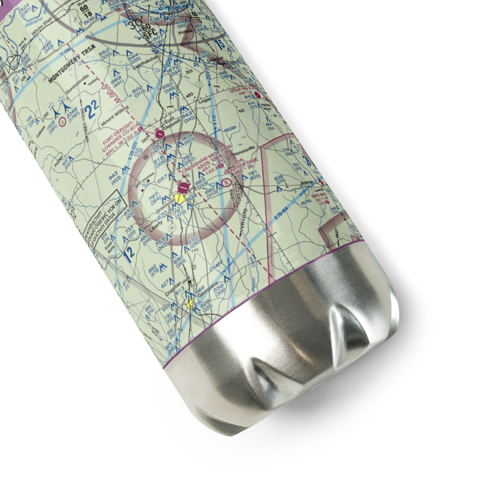 Fort Deposit Lowndes County Airport (67A) VFR Sectional Water Bottle 