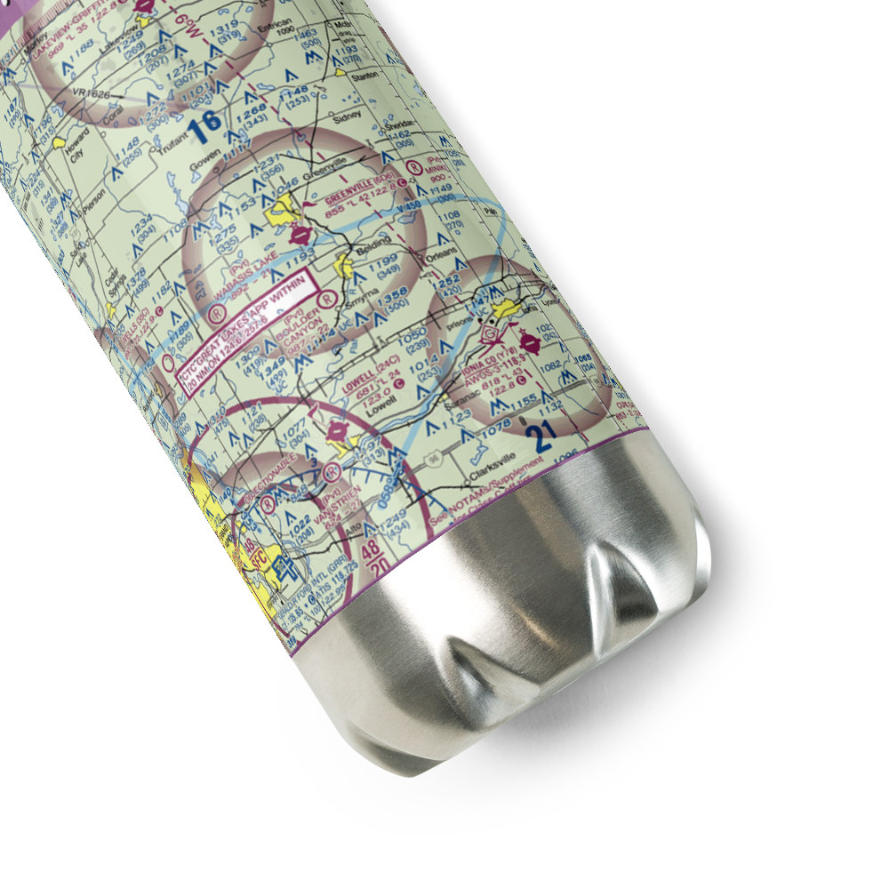 Greenville Municipal Airport (6D6) VFR Sectional Water Bottle 