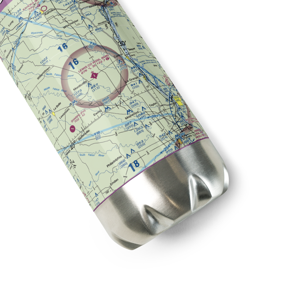 Lewis County Regional Airport (6M6) VFR Sectional Water Bottle 