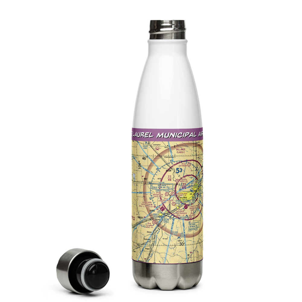 Laurel Municipal Airport (6S8) VFR Sectional Water Bottle 