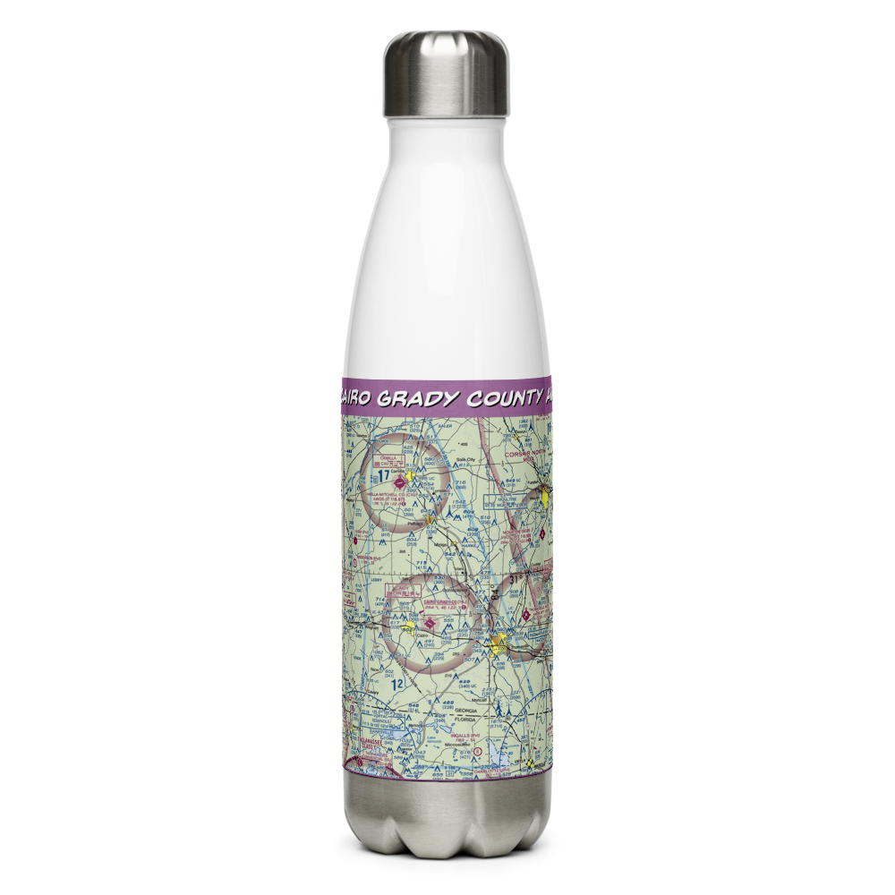 Cairo Grady County Airport (70J) VFR Sectional Water Bottle 