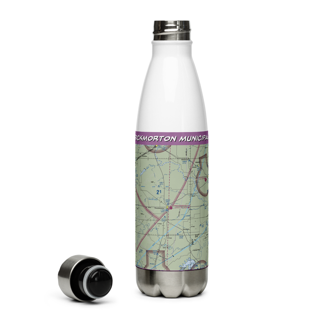 Throckmorton Municipal Airport (72F) VFR Sectional Water Bottle 