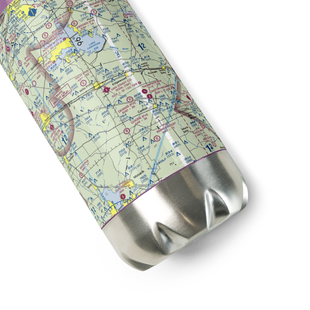 Van Zandt County Regional Airport (76F) VFR Sectional Water Bottle 