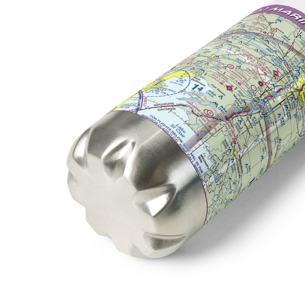 Marine City Airport (76G) VFR Sectional Water Bottle 