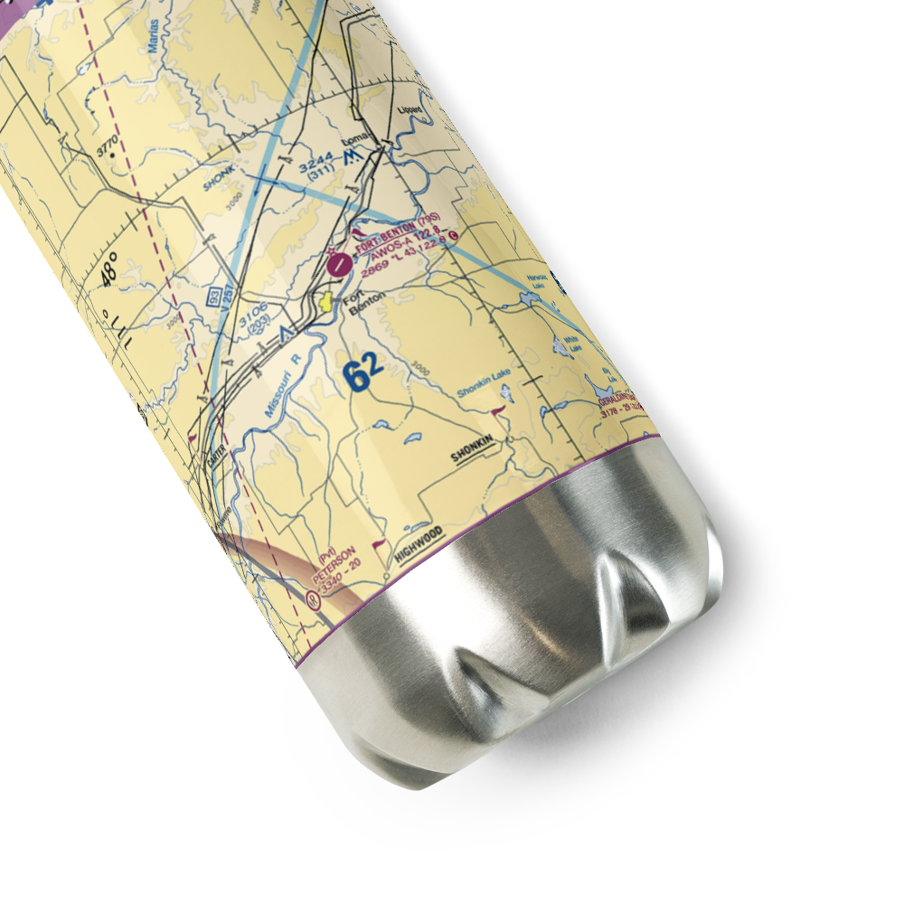 Fort Benton Airport (79S) VFR Sectional Water Bottle 