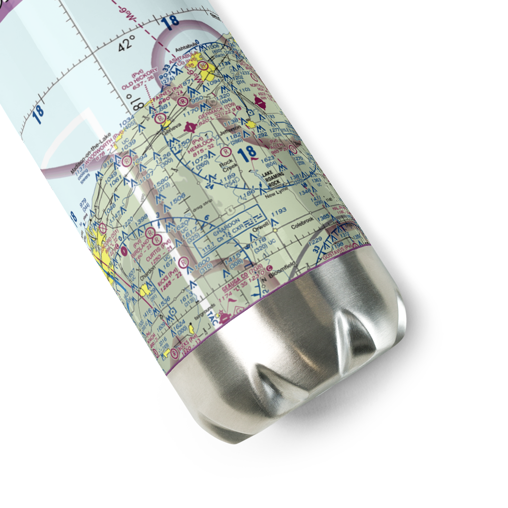 Germack Airport (7D9) VFR Sectional Water Bottle 