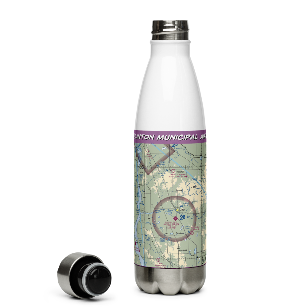 Linton Municipal Airport (7L2) VFR Sectional Water Bottle 