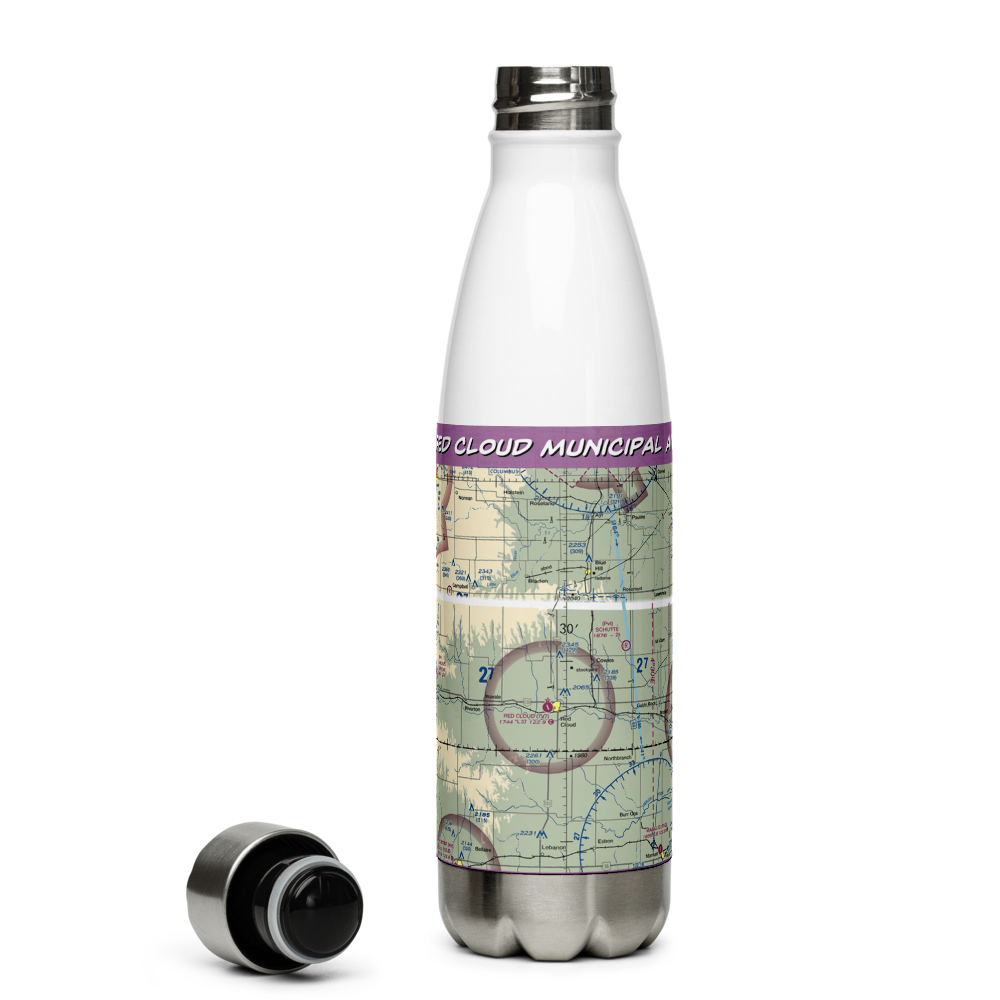 Red Cloud Municipal Airport (7V7) VFR Sectional Water Bottle 