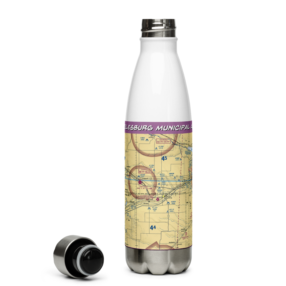 Julesburg Municipal Airport (7V8) VFR Sectional Water Bottle 