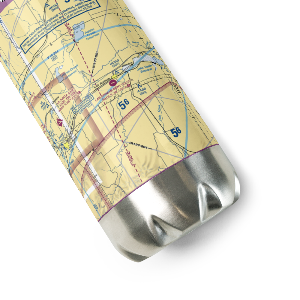 City of Las Animas Bent County Airport (7V9) VFR Sectional Water Bottle 