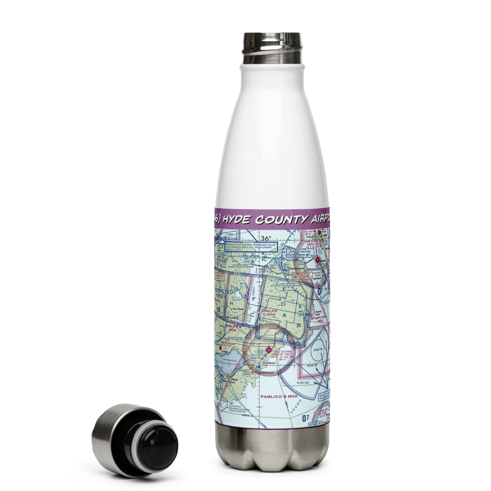 Hyde County Airport (7W6) VFR Sectional Water Bottle 
