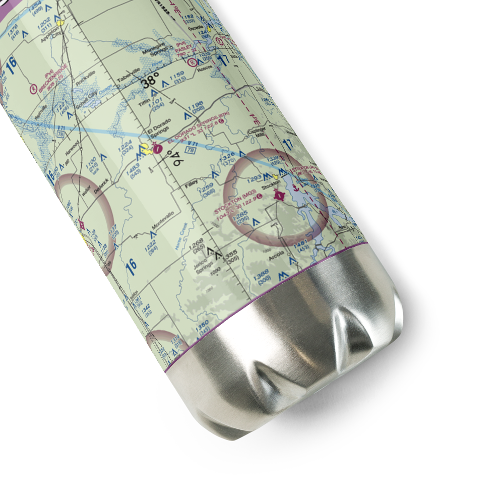 El Dorado Springs Memorial Airport (87K) VFR Sectional Water Bottle 