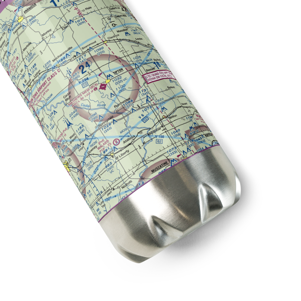 Mathews Memorial Airport (8C4) VFR Sectional Water Bottle 