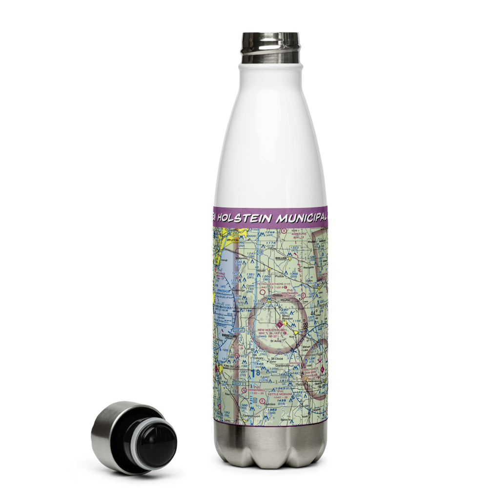 New Holstein Municipal Airport (8D1) VFR Sectional Water Bottle 