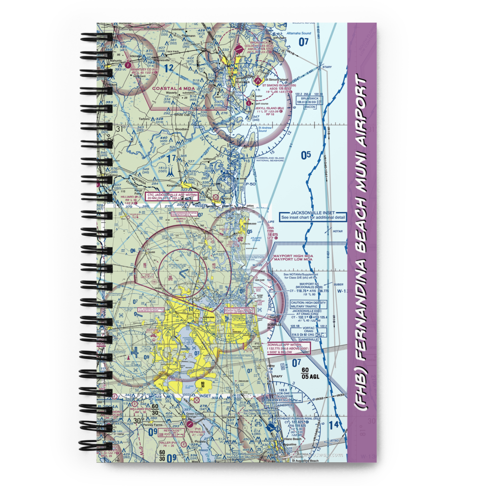 Fernandina Beach Muni Airport (FHB) VFR Sectional Notebook 