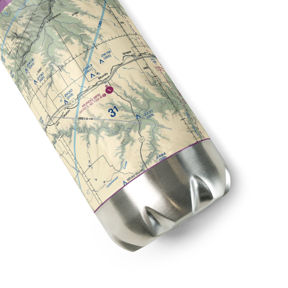 Murdo Municipal Airport (8F6) VFR Sectional Water Bottle 