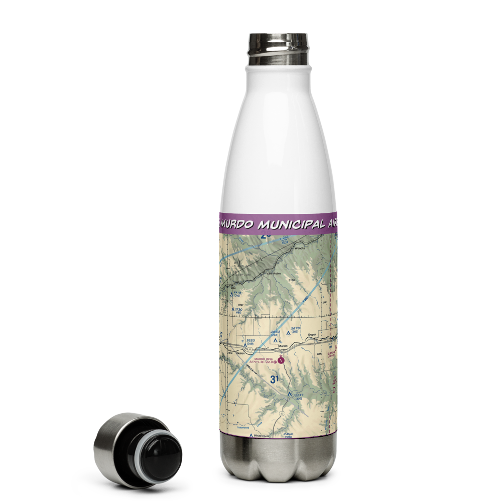 Murdo Municipal Airport (8F6) VFR Sectional Water Bottle 