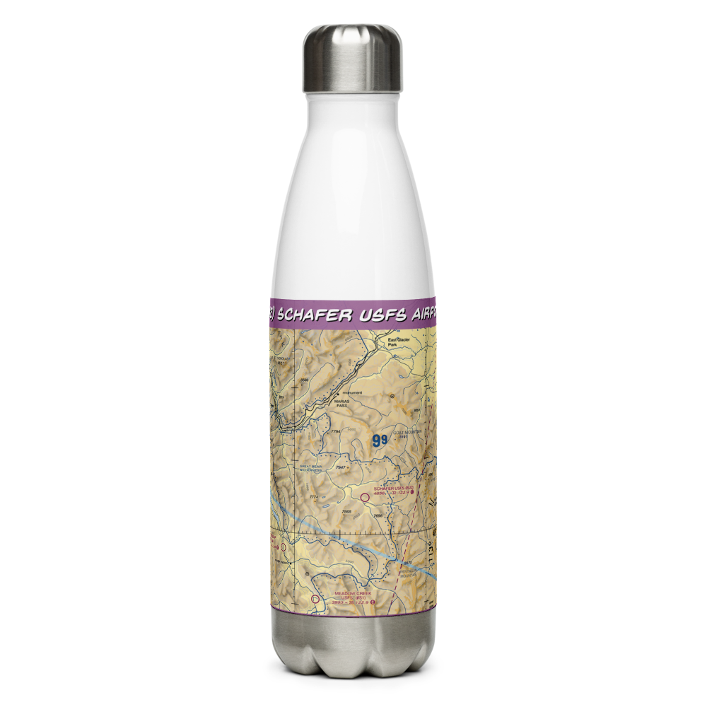 Schafer Usfs Airport (8U2) VFR Sectional Water Bottle 