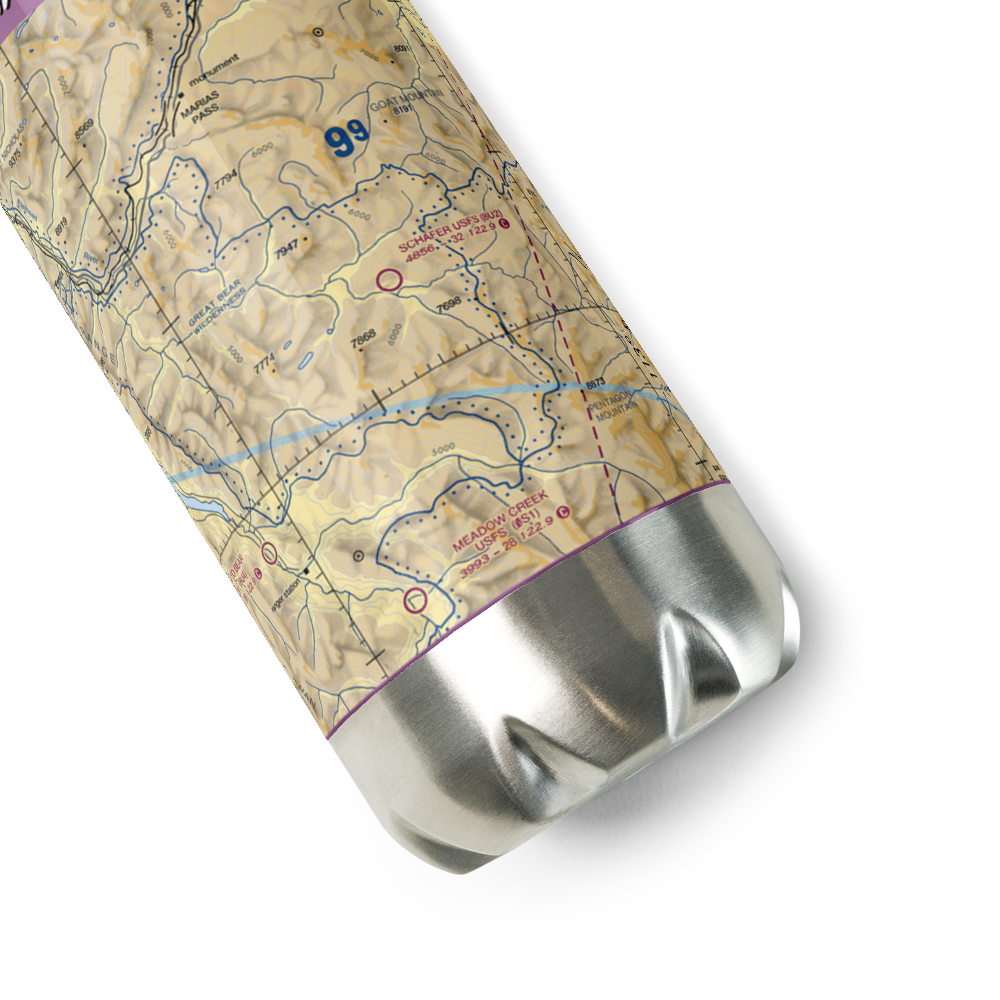 Schafer Usfs Airport (8U2) VFR Sectional Water Bottle 