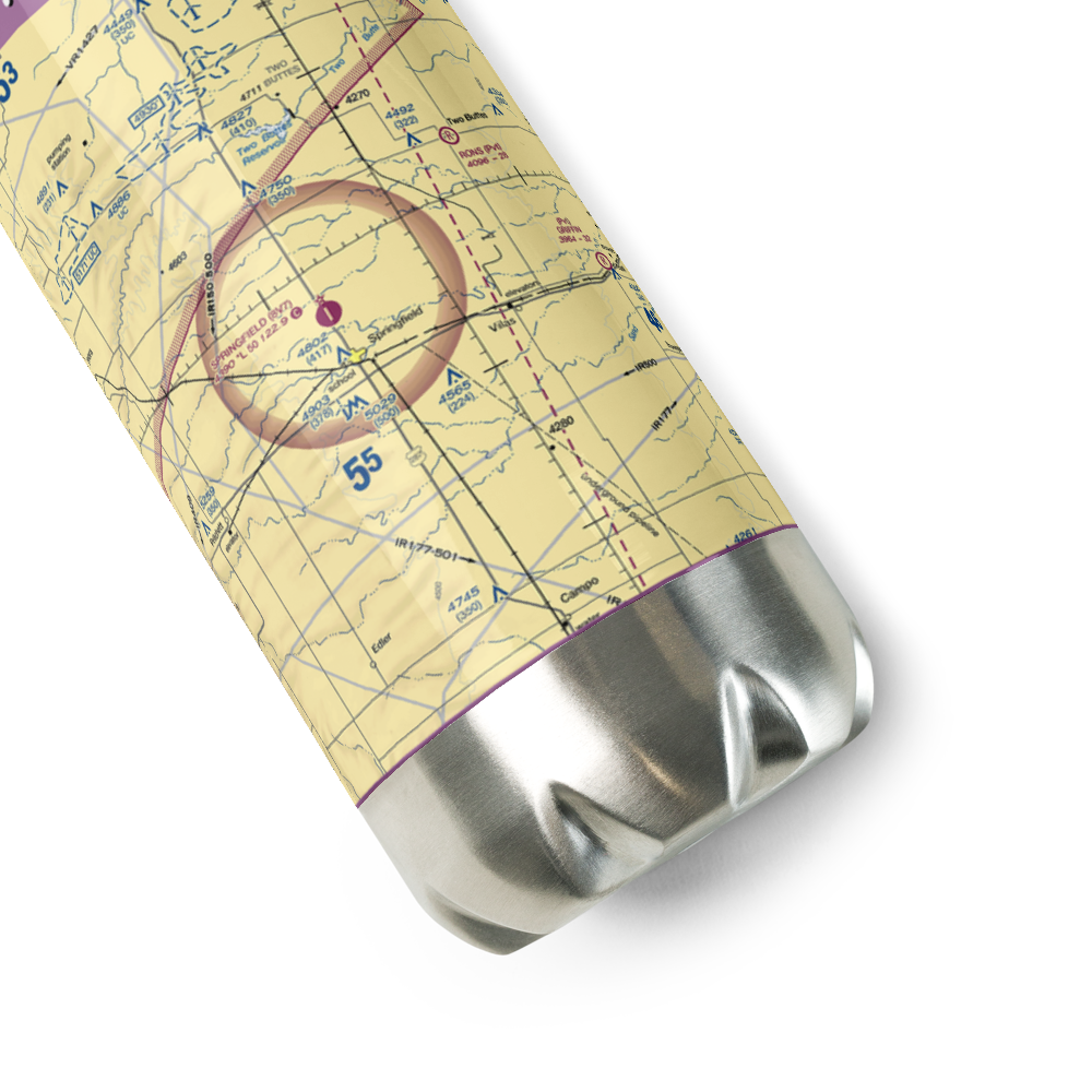 Springfield Municipal Airport (8V7) VFR Sectional Water Bottle 