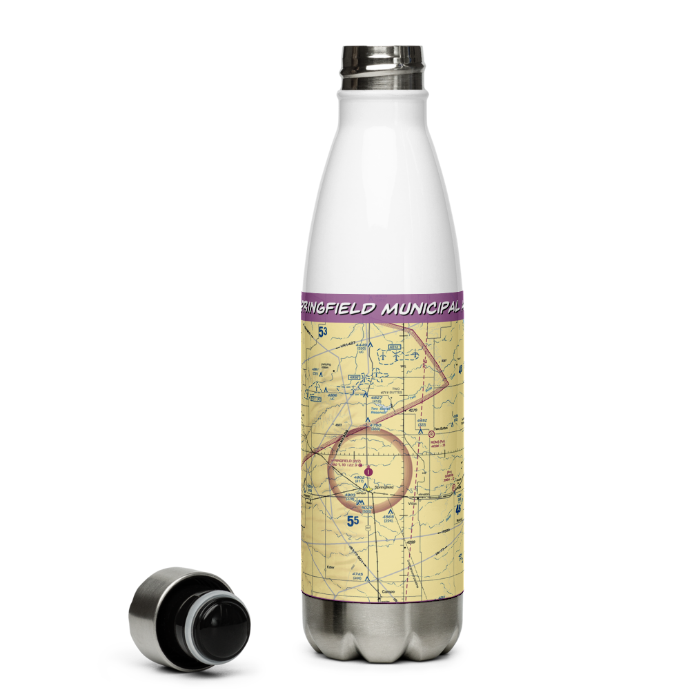 Springfield Municipal Airport (8V7) VFR Sectional Water Bottle 
