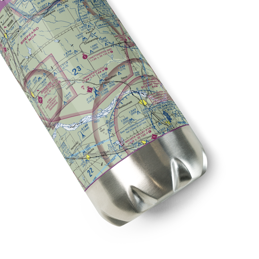 Chattanooga Sky Harbor Airport (92F) VFR Sectional Water Bottle 