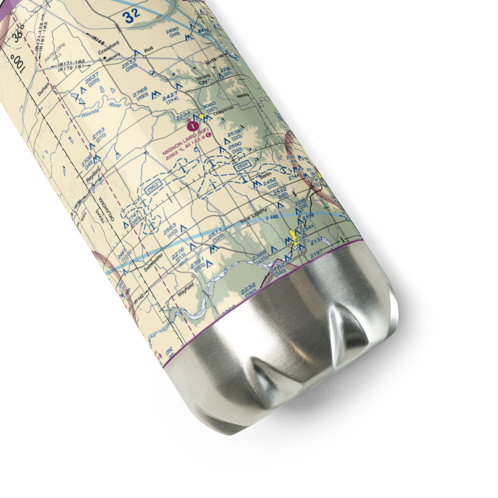 Mignon Laird Municipal Airport (93F) VFR Sectional Water Bottle 