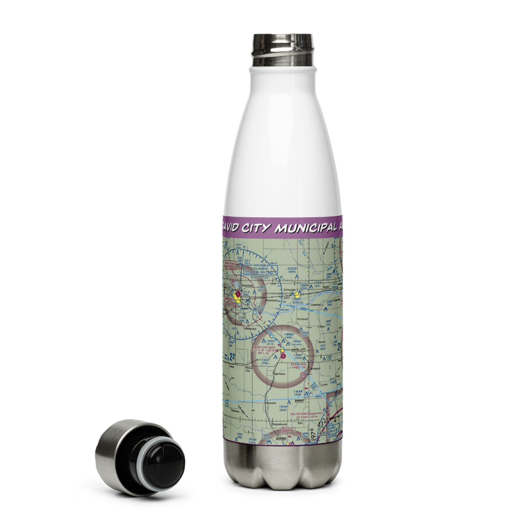 David City Municipal Airport (93Y) VFR Sectional Water Bottle 
