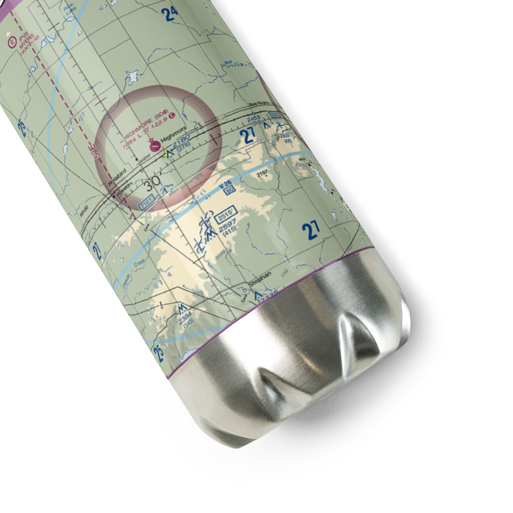 Highmore Municipal Airport (9D0) VFR Sectional Water Bottle 