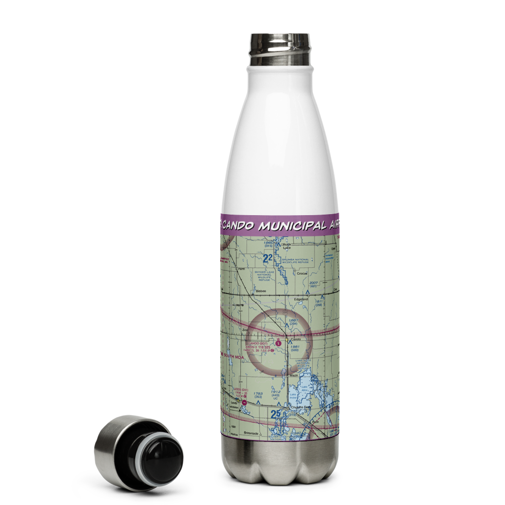 Cando Municipal Airport (9D7) VFR Sectional Water Bottle 