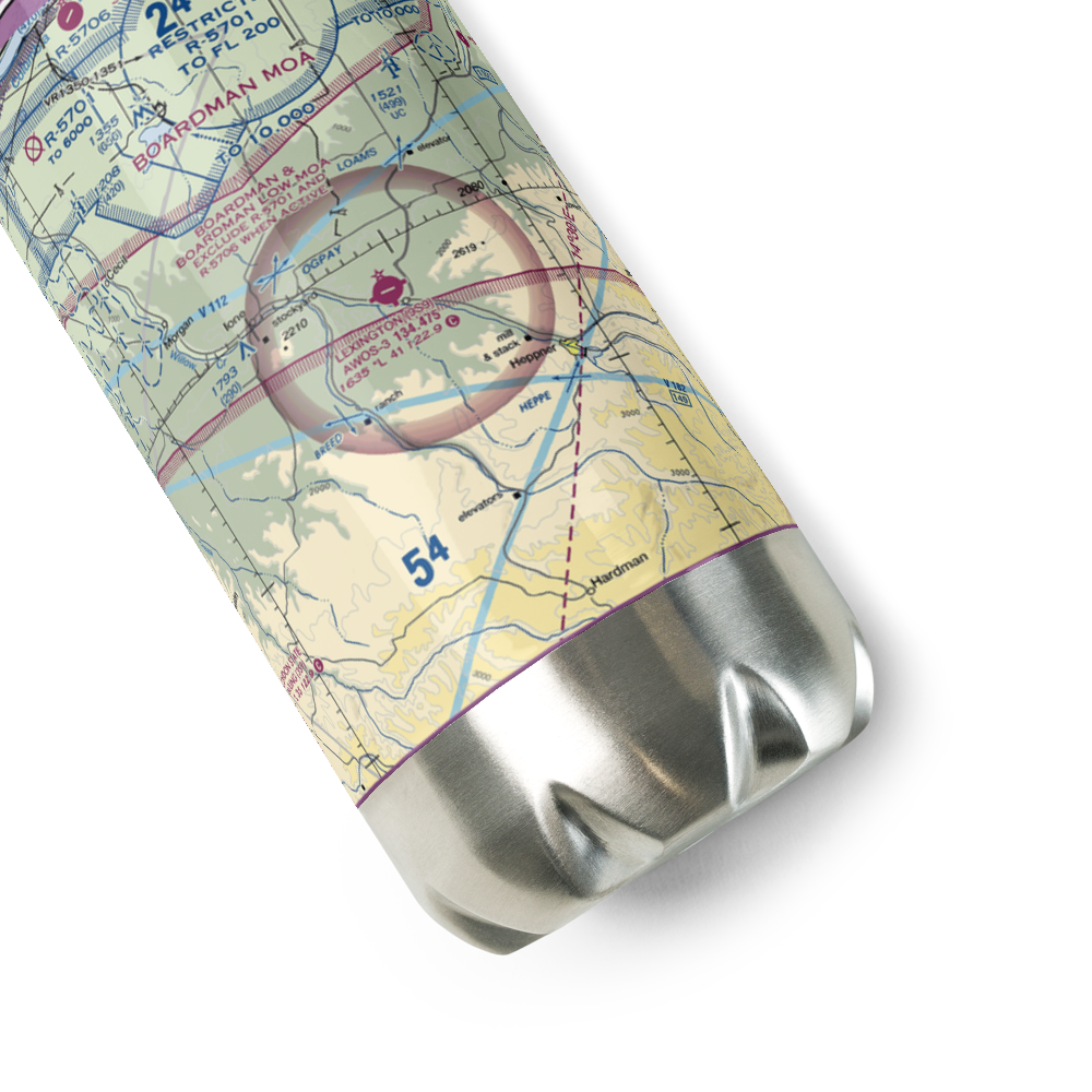 Lexington Airport (9S9) VFR Sectional Water Bottle 