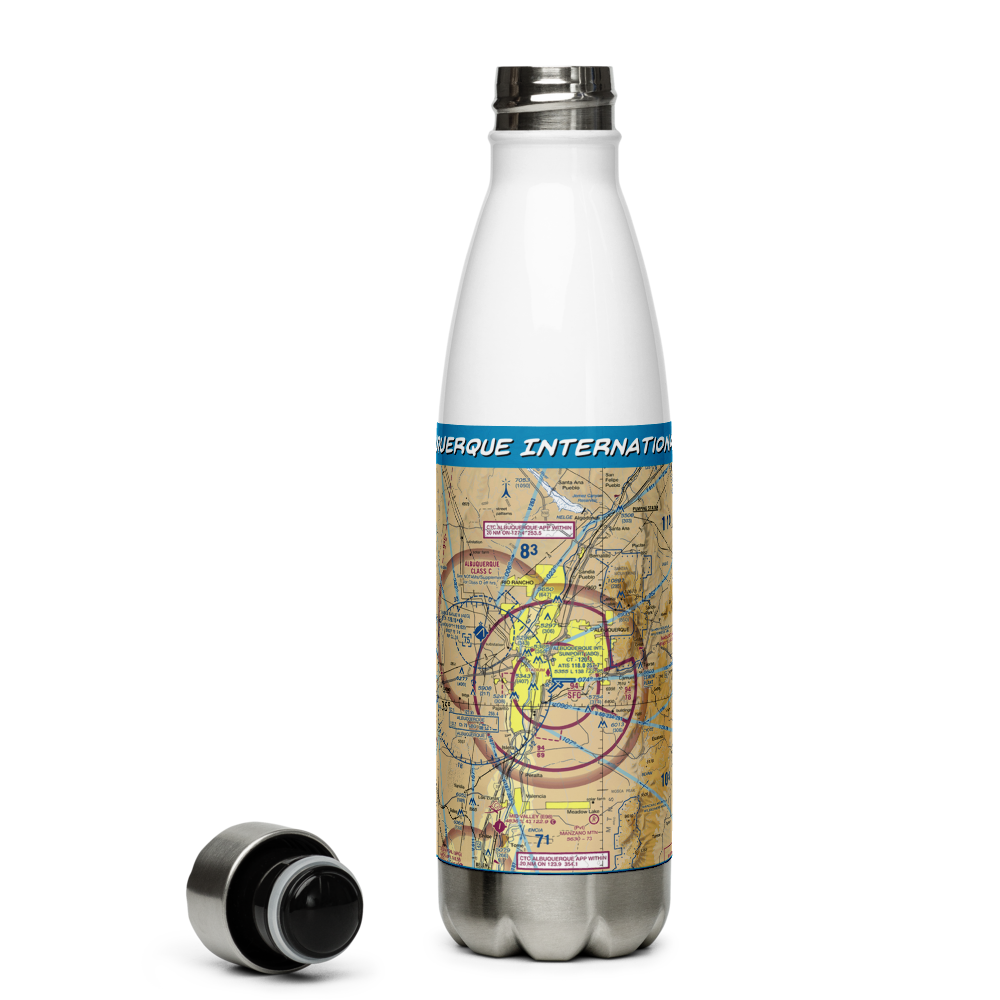 Albuquerque International Sunport (ABQ) VFR Sectional Water Bottle 