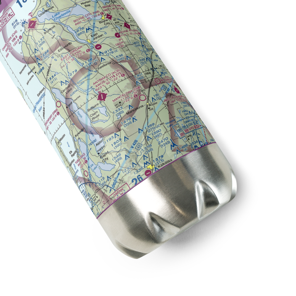 Antrim County Airport (ACB) VFR Sectional Water Bottle 