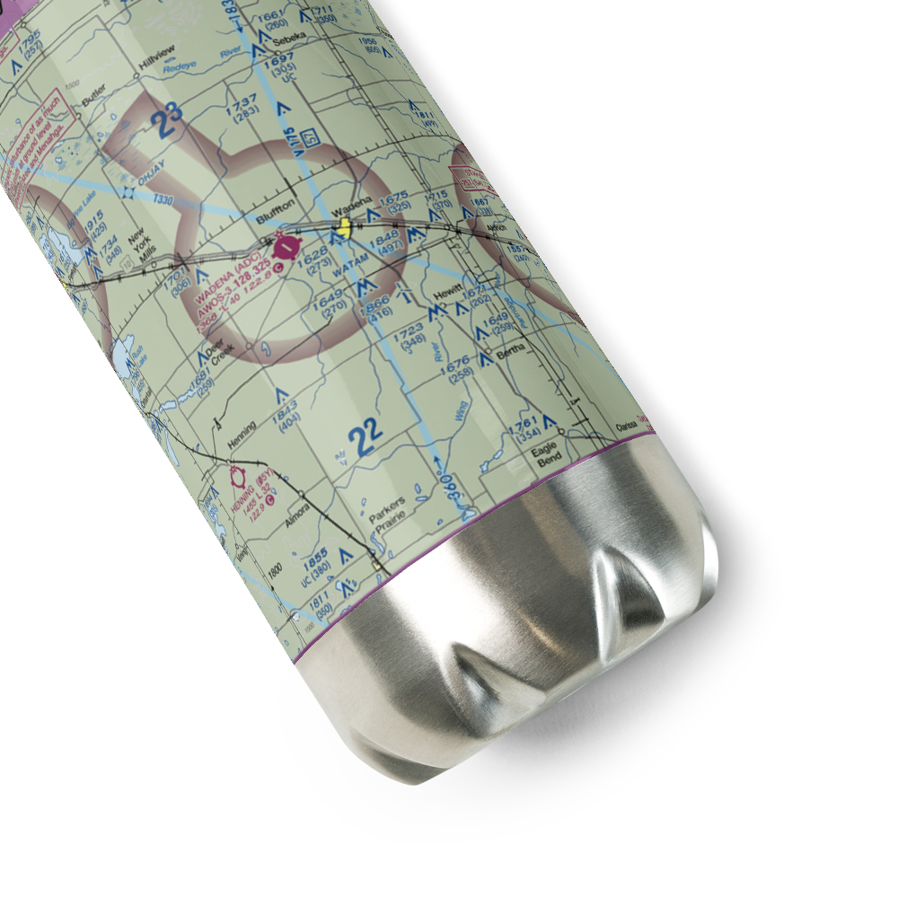 Wadena Municipal Airport (ADC) VFR Sectional Water Bottle 
