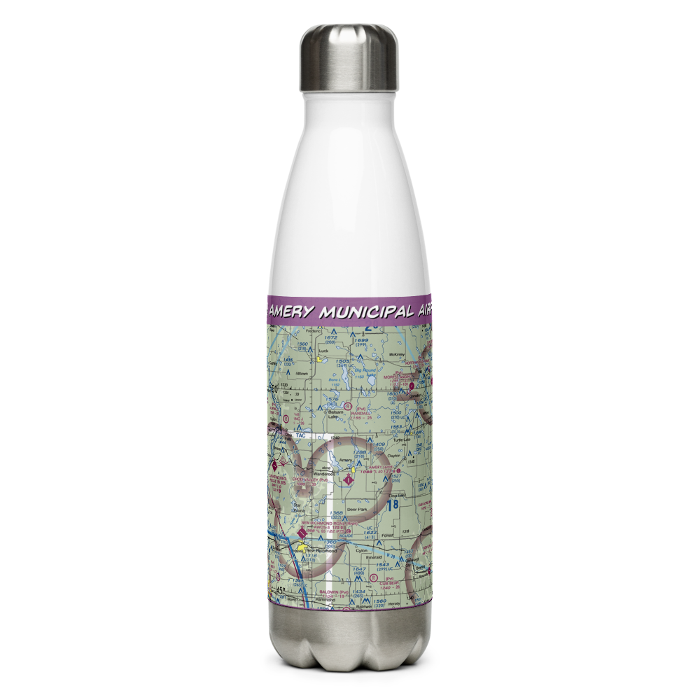 Amery Municipal Airport (AHH) VFR Sectional Water Bottle 