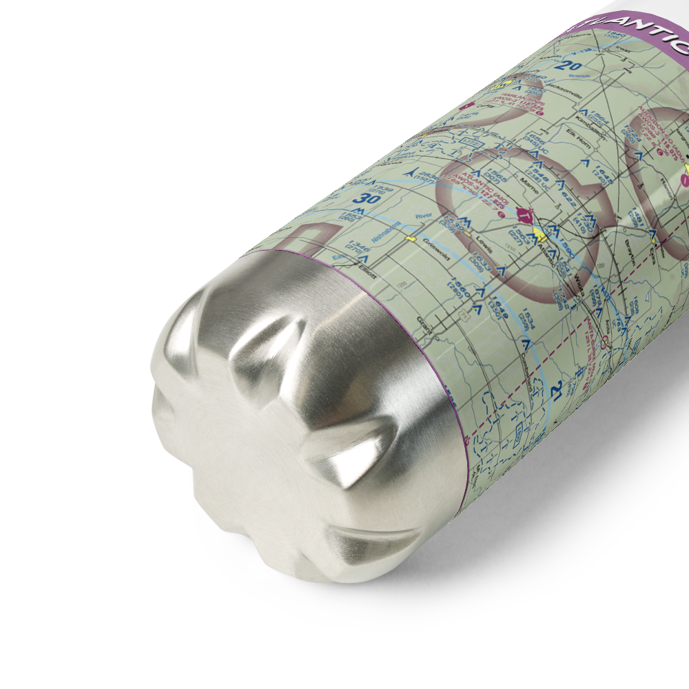 Atlantic Municipal Airport (AIO) VFR Sectional Water Bottle 