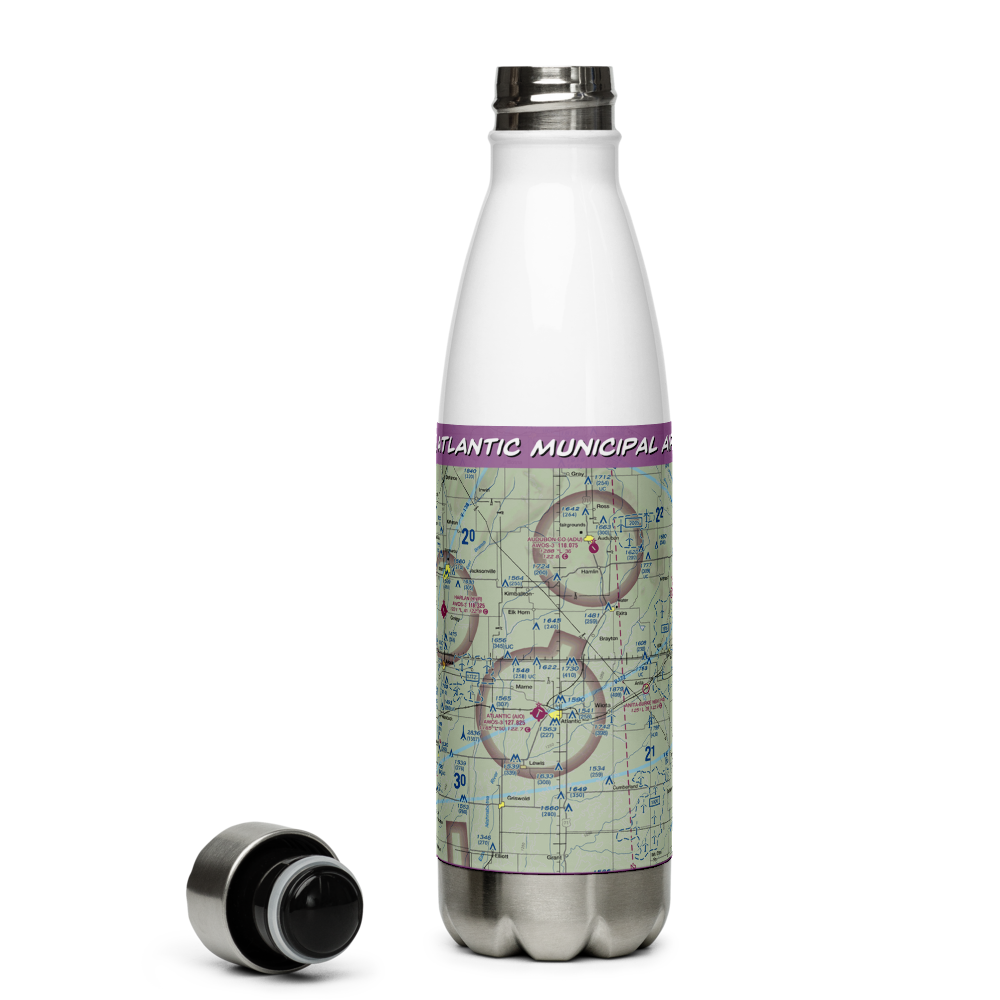 Atlantic Municipal Airport (AIO) VFR Sectional Water Bottle 