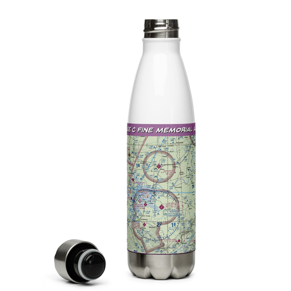 Lee C Fine Memorial Airport (AIZ) VFR Sectional Water Bottle 