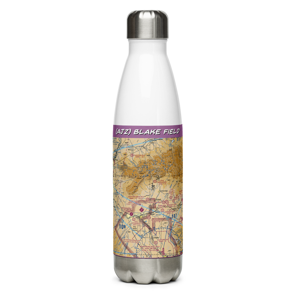 Blake Field (AJZ) VFR Sectional Water Bottle 