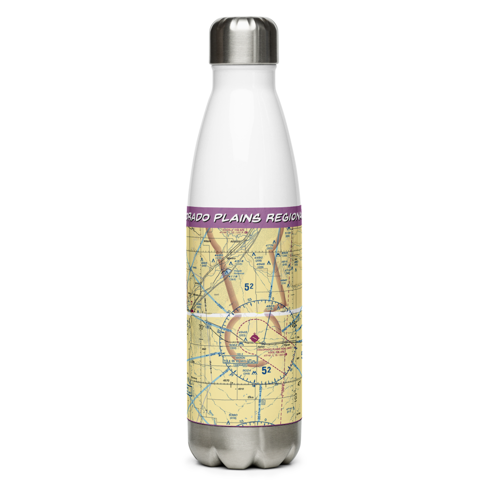 Colorado Plains Regional Airport (AKO) VFR Sectional Water Bottle 