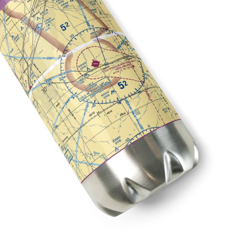 Colorado Plains Regional Airport (AKO) VFR Sectional Water Bottle 