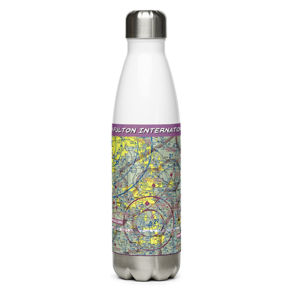 Akron Fulton International Airport (AKR) VFR Sectional Water Bottle 