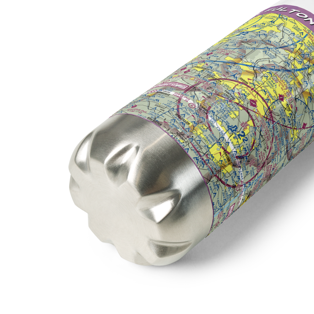 Akron Fulton International Airport (AKR) VFR Sectional Water Bottle 
