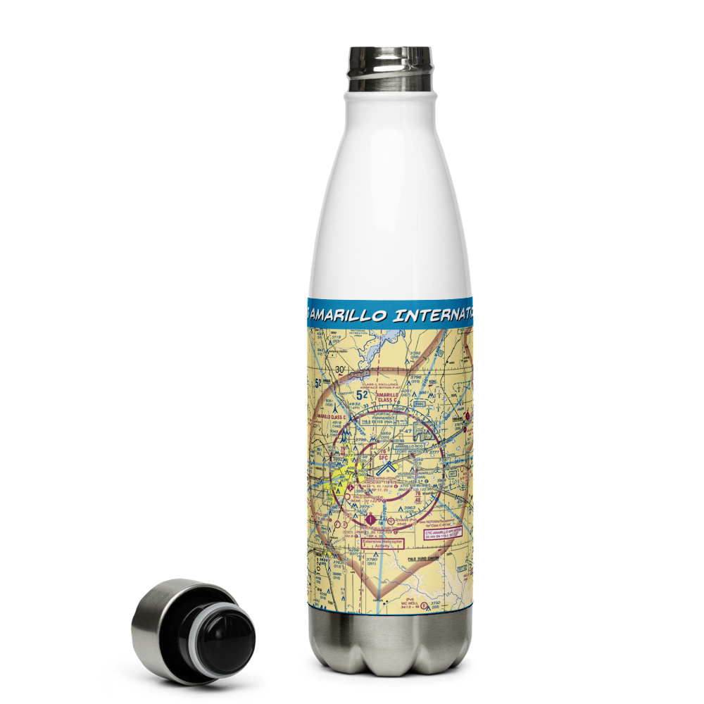 Rick Husband Amarillo International Airport (AMA) VFR Sectional Water Bottle 