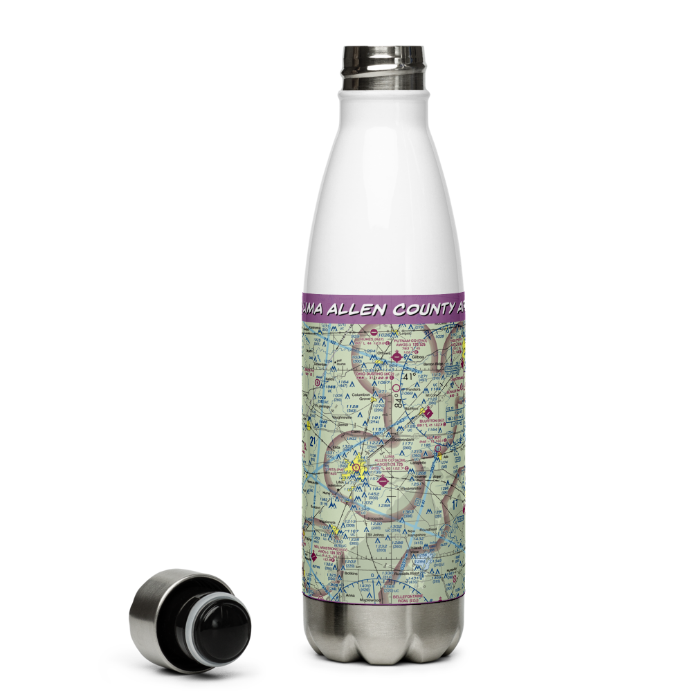Lima Allen County Airport (AOH) VFR Sectional Water Bottle 